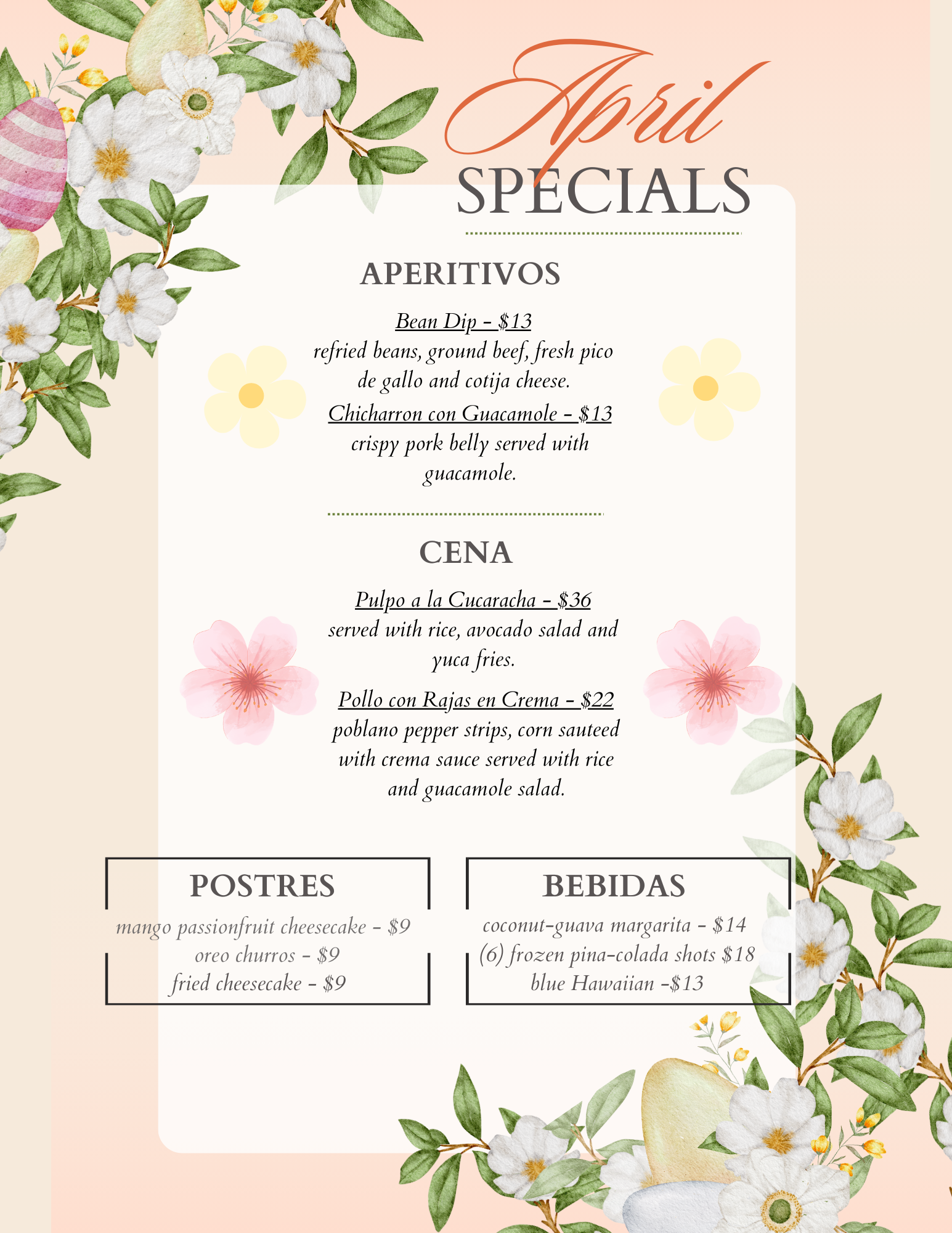 April Specials